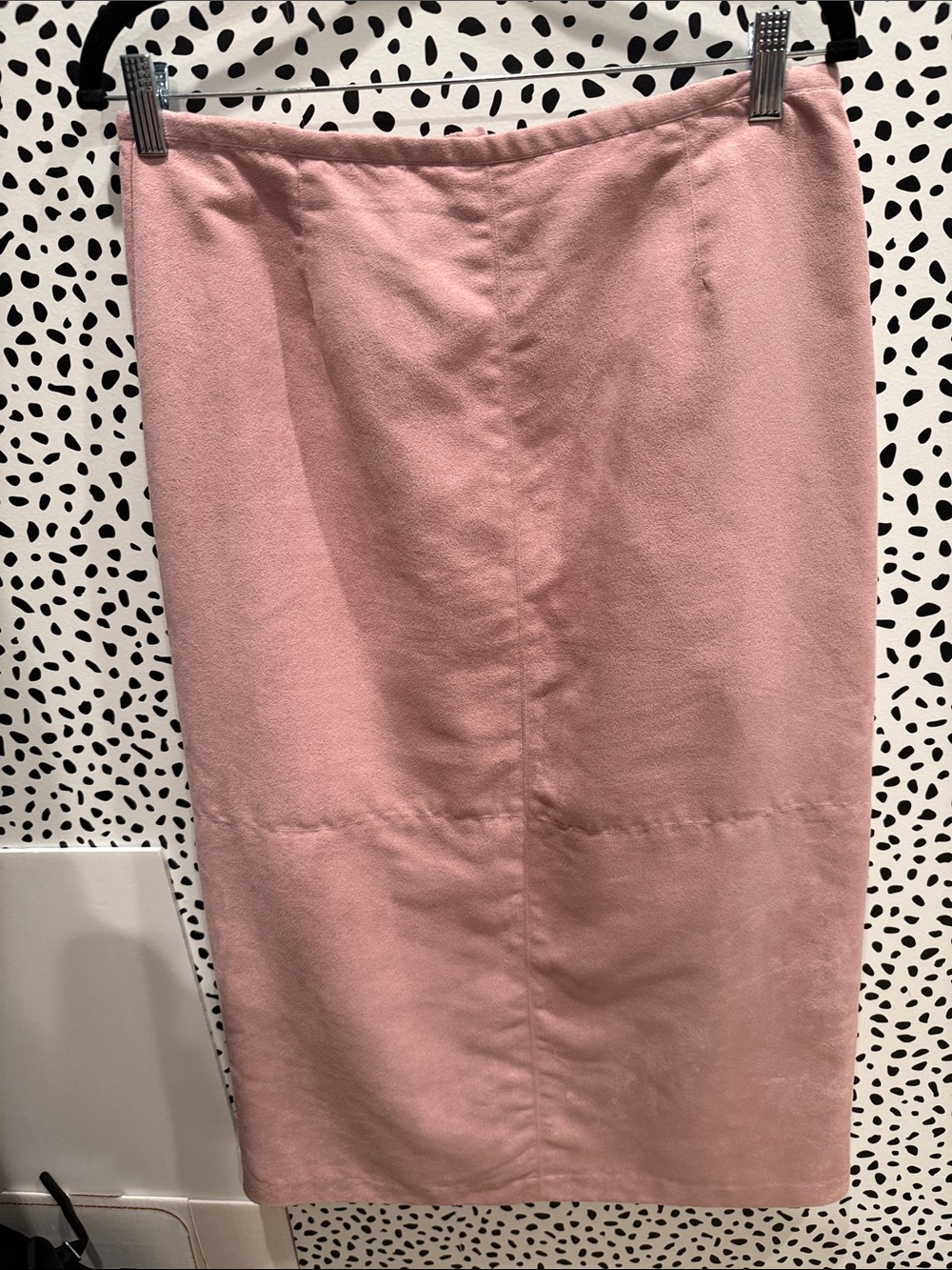 Vintage Norton McNaughton Petites Pink Women's Midi Pencil Skirt 12P Suede